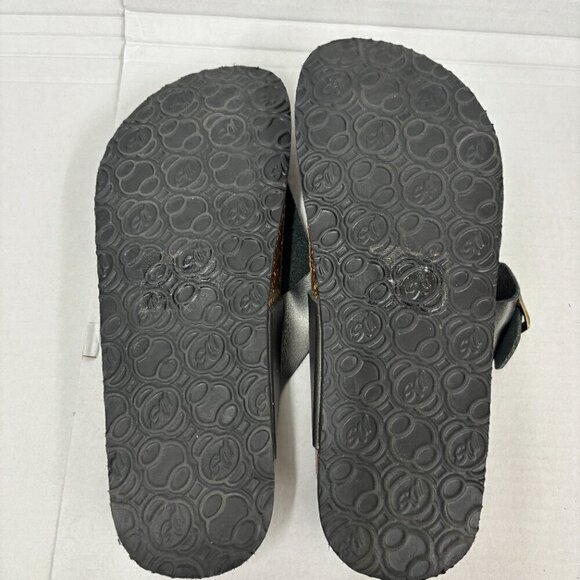 SoftMoc Flat Slip on Padded Footbed Pewter Leather Thong Sandal  Buckle Size 11 - Picture 8 of 14